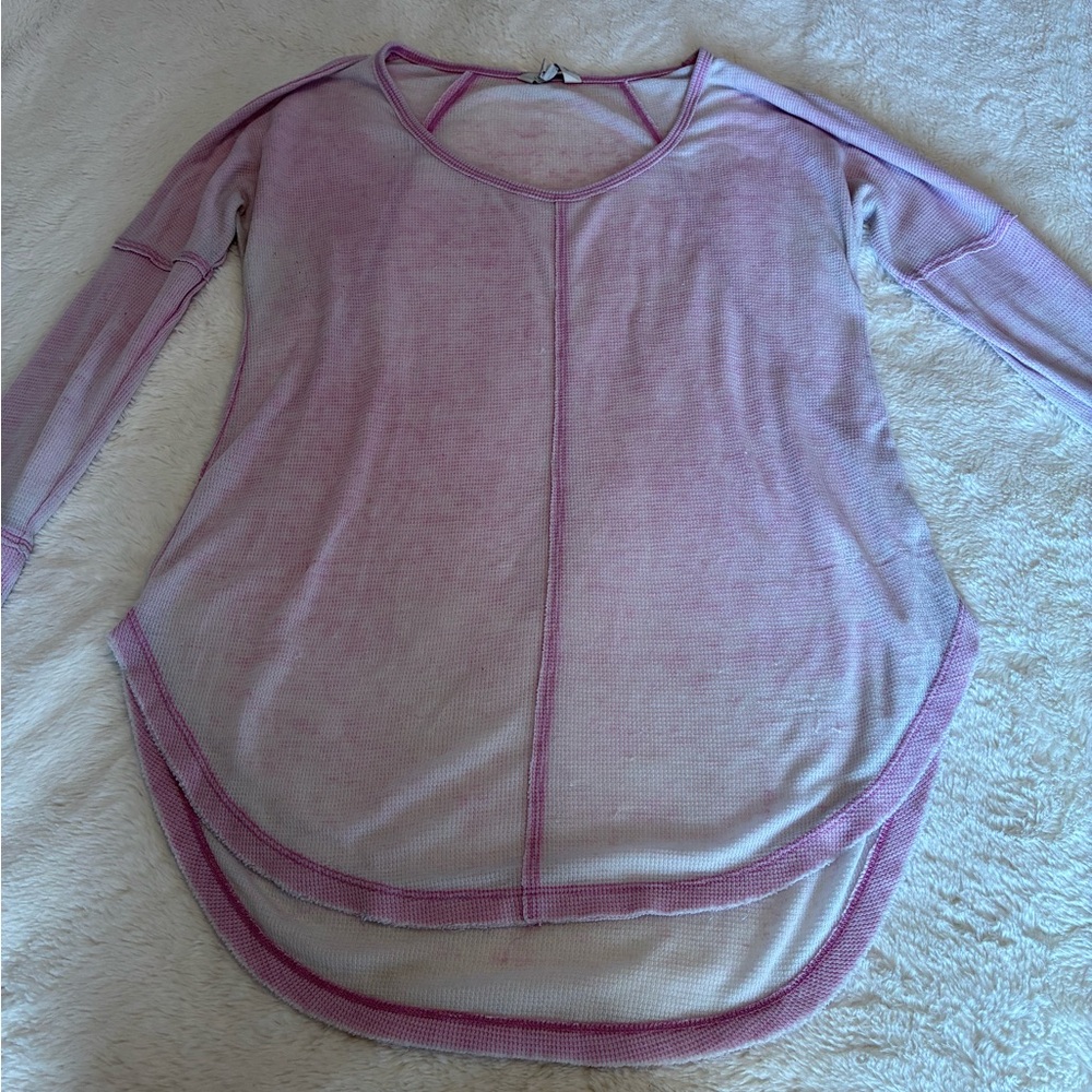 Lucky Brand Light Pink Ombré Long Sleeve Top